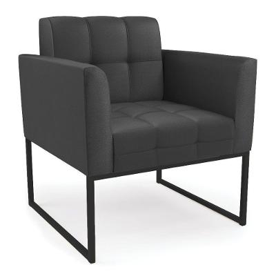 Poltrona Elisa Corino Preto Base Metálica Industrial Preto - D'rossi