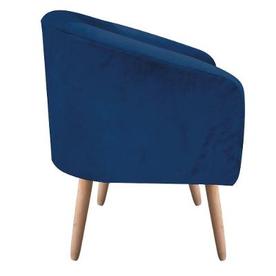 Kit 02 Poltronas Stella Azul Marinho Natural
