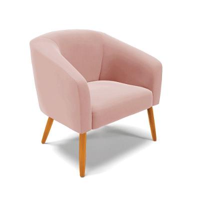 Poltrona Stella Veludo Pés Palito Castanho - D'rossi Cor Rose