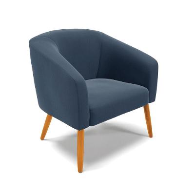 Poltrona Stella Suede Pés Palito Castanho - D'rossi Cor Azul Marinho