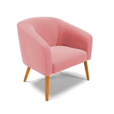 Poltrona Stella Suede Pés Palito Castanho - D'rossi Cor Rose