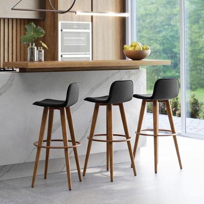 Kit 3 Banquetas Altas Luxo Aço Cobre Linho Preto Preto