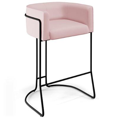 Banqueta Decorativa Betina D02 Veludo Rosê C-305
