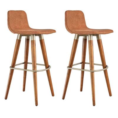 Kit 2 Banquetas Altas Luxo Terracota Marrom