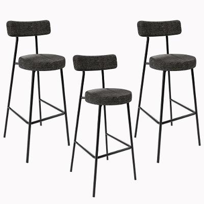 Kit 03 Banquetas Altas Cozinha Milão F01 Chumbo