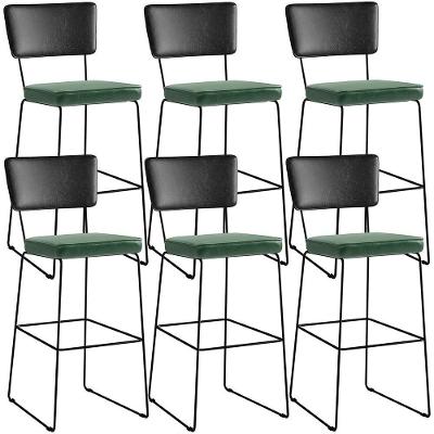 Kit 06 Banquetas Altas Allana L02 Preto Facto Verde Musgo