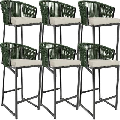 Kit 06 Banqueta Para Área Gourmet Cozinha Varanda D04 Verde