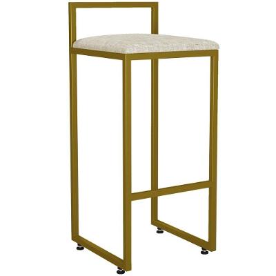 Banqueta Alta Para Cozinha Hanna L02 Dourado Cru