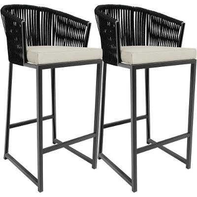 Kit 02 Banqueta Para Área Gourmet Cozinha Varanda D04 Preto