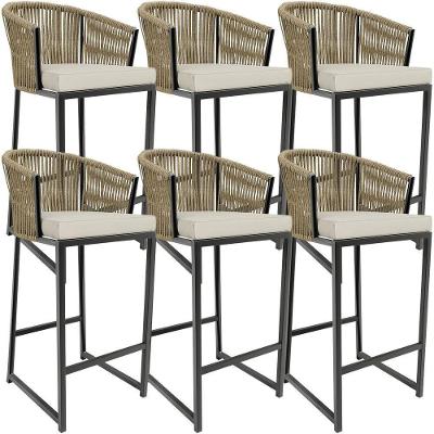 Kit 06 Banqueta Para Área Gourmet Cozinha Varanda D04 Bege