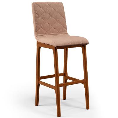 Banqueta Alta Para Cozinha Sala De Jantar Zoe B04 Rosê