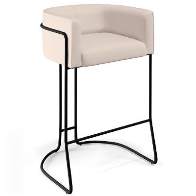 Banqueta Decorativa Betina D02 Veludo Bege C-309