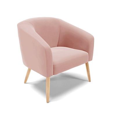 Poltrona Stella Veludo Pés Palito Natural - D'rossi Cor Rose