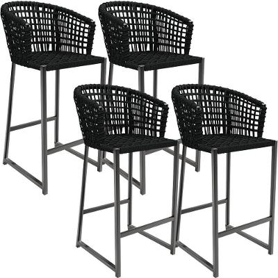 Kit 04 Banqueta Para Área Gourmet Cozinha Varanda D04 Preto