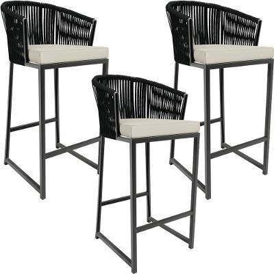 Kit 03 Banqueta Para Área Gourmet Cozinha Varanda D04 Preto