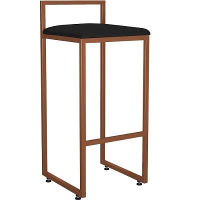 Banqueta Alta Para Cozinha Hanna L02 Bronze Corano Preto