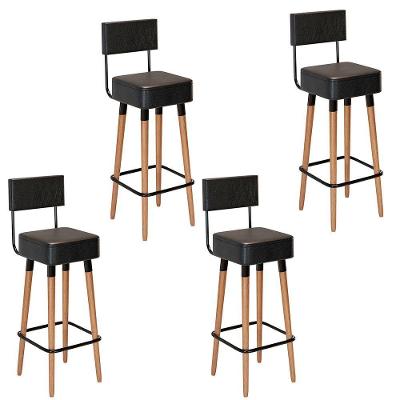 Kit 4 Banquetas Barcelona Cor Preto - Speciale Home Preto