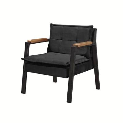 Poltrona Fortaleza Veludo Preto Base Em Metal Preto