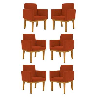 Kit 06 Poltronas Decorativa Reforçada Oferta - Balaqui Decor Cor:terracota