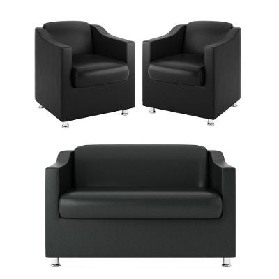 Kit + 2 Poltronas + Namoradeira 2 Lugares preto