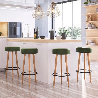 Kit 4 Banquetas Altas Estofadas Roma 70Cm Verde - Adz