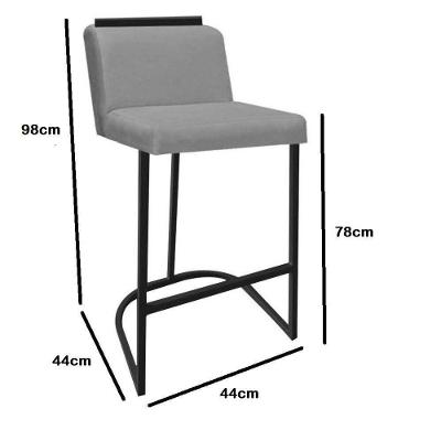 Banqueta Com Encosto Ninna Bistrô Cozinha Aplique Ferro Branco Suede Amarelo - Ahazzo Móveis