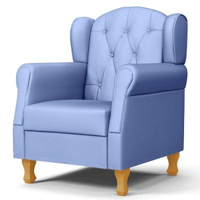 Poltrona De Amamentação E Descanso Com Pés De Madeira Lucy P04 Sintético Azul - Mpozenato