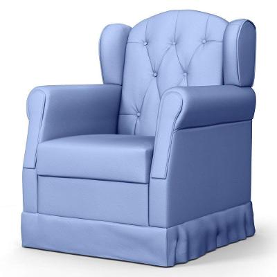 Poltrona De Amamentação E Descanso Com Balanço Lucy P04 Sintético Azul - Mpozenato