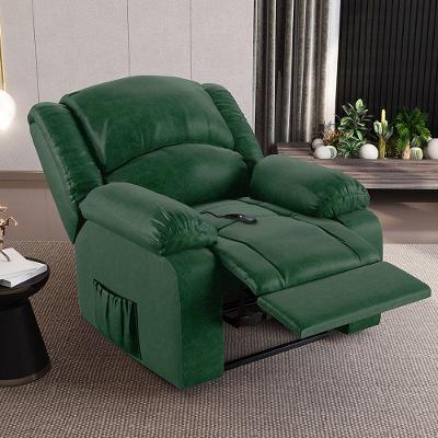 Poltrona Do Papai Reclinável Sala De Cinema Madrid Controle Power Elétrico Usb Pu Verde Musgo G26
