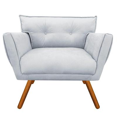 Poltrona Decorativa Anitta Suede Cinza - D'rossi