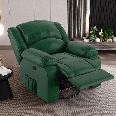 Poltrona Do Papai Reclinável Sala De Cinema Madrid Glider Manual Giratória Pu Verde Musgo G26