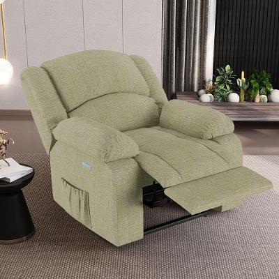 Poltrona Do Papai Reclinável Sala De Cinema Madrid Elétrica Touch Massagem Usb Linho Bege G26