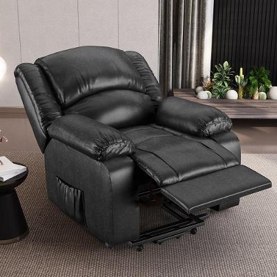 Poltrona Do Papai Reclinável Sala De Cinema Madrid Elevação Lift Elétrico Pu Preto Brilho G26