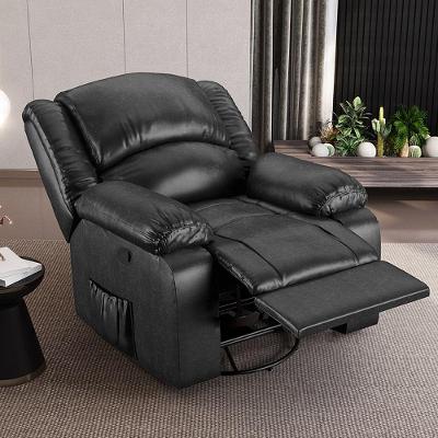 Poltrona Do Papai Reclinável Sala De Cinema Madrid Glider Manual Giratória Pu Preto Brilho G26