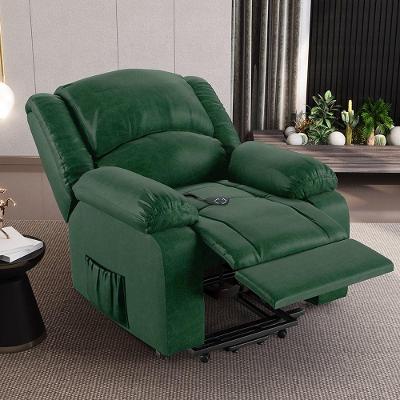 Poltrona Do Papai Reclinável Sala De Cinema Madrid Elevação Lift Elétrico Pu Verde Musgo G26