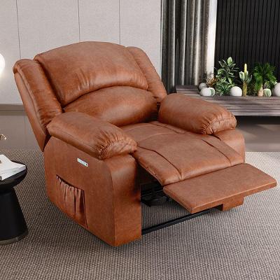 Poltrona Do Papai Reclinável Sala De Cinema Elétrica Touch Massagem Usb Pu Caramelo Brilho G26