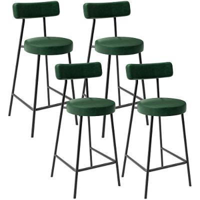 Kit 04 Banquetas Baixa Para Cozinha Sala De Jantar Bar Bancada Milão L02 Facto Verde Musgo
