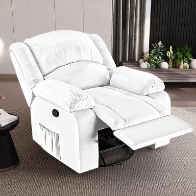 Poltrona Do Papai Reclinável Sala De Cinema Madrid Glider Manual Giratória Massagem Usb Pu Branco