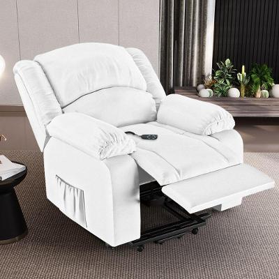 Poltrona Do Papai Reclinável Sala De Cinema Madrid Elevação Lift Elétrico Pu Branco G23