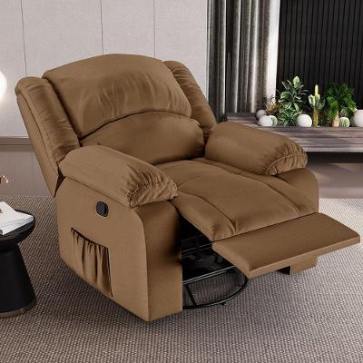 Poltrona Do Papai Reclinável Sala De Cinema Madrid Glider Manual Giratória Massagem Usb Pu Caramelo