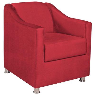 Poltrona Decorativa Catar Suede Vermelho