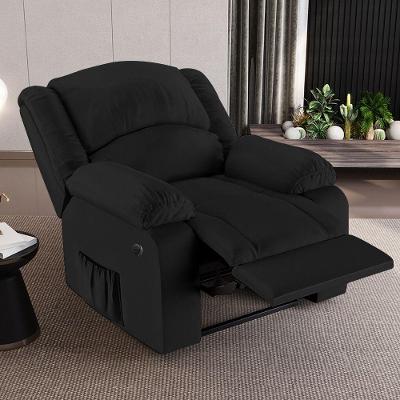 Poltrona Do Papai Reclinável Sala De Cinema Madrid Power Elétrica Massagem Usb Pu Preto G23