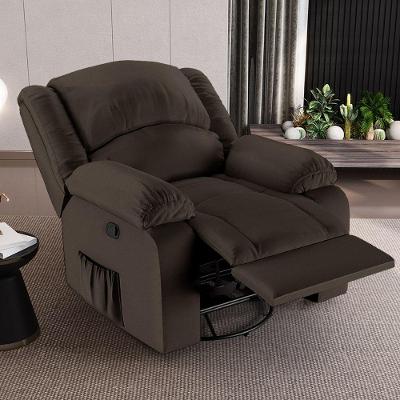 Poltrona Do Papai Reclinável Sala De Cinema Madrid Glider Manual Giratória Massagem Usb Pu Marrom