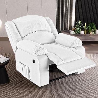 Poltrona Do Papai Reclinável Sala De Cinema Madrid Power Elétrica Massagem Usb Pu Branco G23