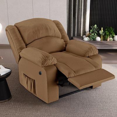 Poltrona Do Papai Reclinável Sala De Cinema Madrid Power Elétrica Massagem Usb Pu Caramelo G23