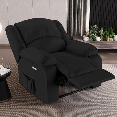 Poltrona Do Papai Reclinável Sala De Cinema Madrid Elétrica Touch Massagem Usb Pu Preto G23