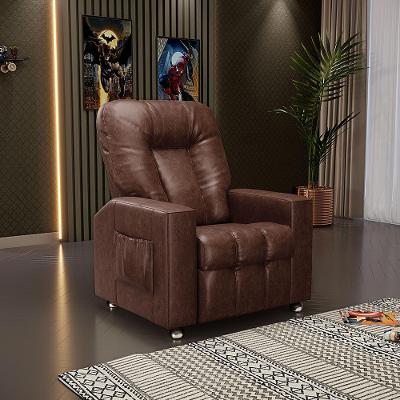 Poltrona Do Papai Reclinável Sala De Cinema Pequim Manual Pu Marrom G23 - Gran Belo