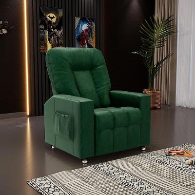 Poltrona Do Papai Reclinável Sala De Cinema Pequim Manual Pu Verde G23 - Gran Belo