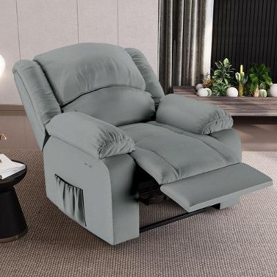 Poltrona Do Papai Reclinável Sala De Cinema Madrid Power Touch Massagem Usb Pu Cinza G23
