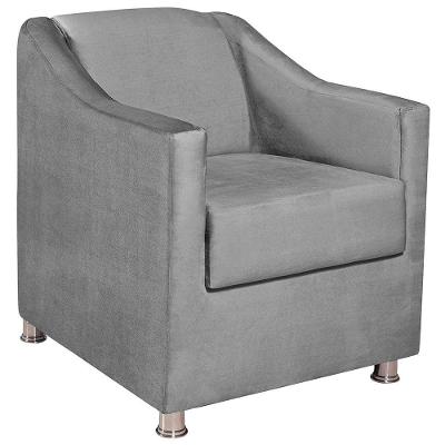 Poltrona Decorativa Catar Suede - Amarena Móveis Cor Cinza